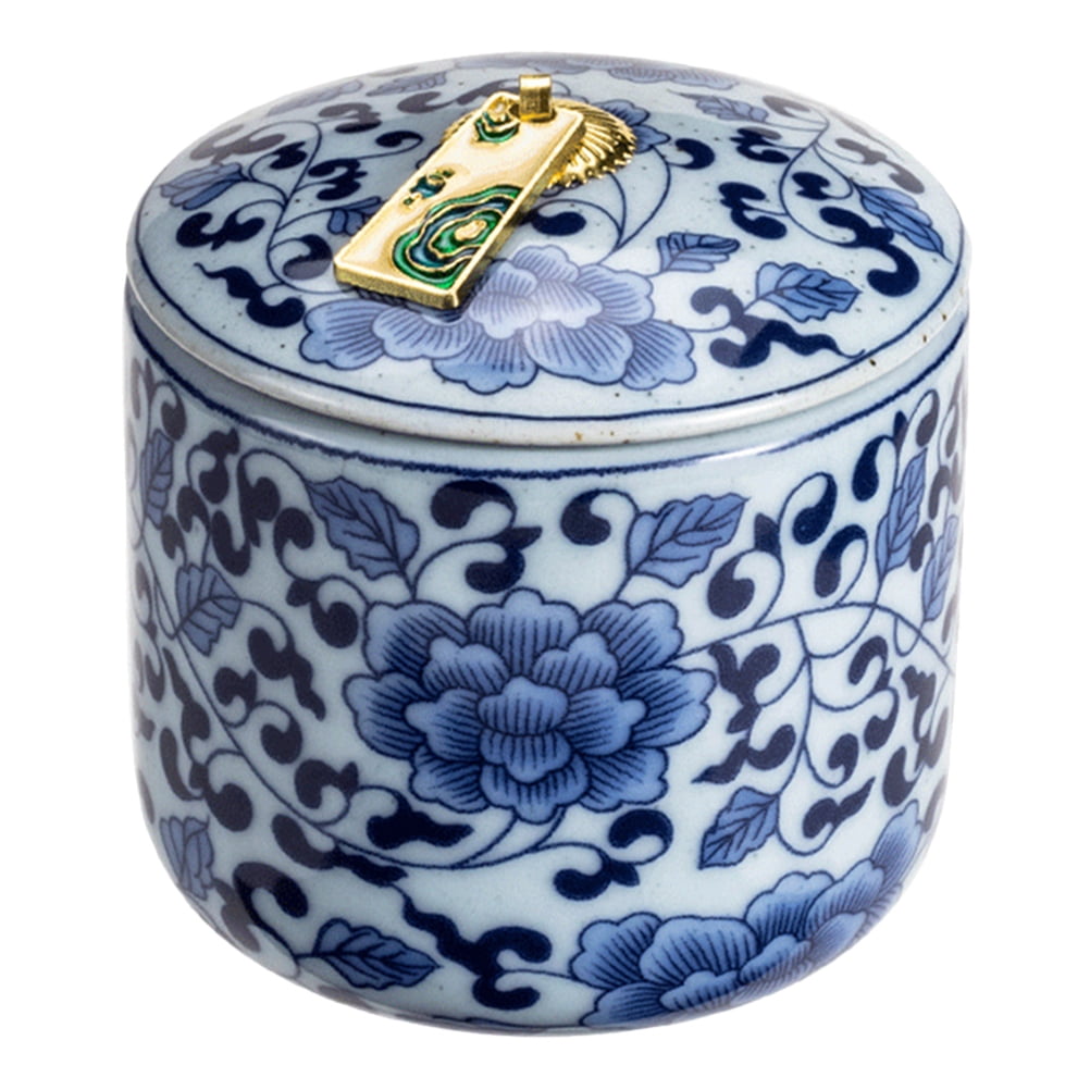 Blue and White Porcelain Tea Candy Jar Kitchen Canisters Ceramic