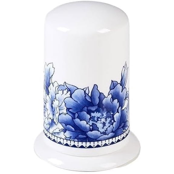 Blue and White Porcelain Toothpick Holder with Peony Pattern, Made of Ceramic, Suitable for Kitchens and Dining Tables