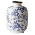 thumbnail image 1 of Blue and White Porcelain Vase Large Chinoiserie Floral Vintage Tall Blue Ceramic Vases, 1 of 7