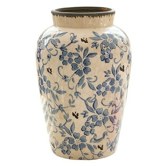 Blue and White Porcelain Vase Large Chinoiserie Floral Vintage Tall Blue Ceramic Vases
