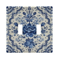 Blue and White Porcelain-style Decorative Light Switch Plates Switch Cover Decorative Wall Plates Ideal for Living Room Kitchen Bedroom and Study