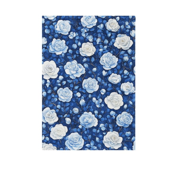 Blue and White Roses Garden Flag Double Sided 12 x 18/28 x 40 Inch Yard Flag Home Outdoor Yard Patio Lawn Decor
