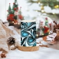 thumbnail image 1 of Blue and White Shapes Set of 2 Flameless LED Candles Remote and Timer Indoor Outdoor, 1 of 7