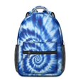 thumbnail image 1 of Blue and White Tie Dye Pattern Backpack for School, Cute School Bag with Adjustable Shoulder Straps and Padded Back, 15.3"x11"x6.7", 1 of 5