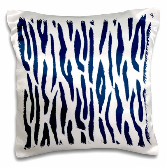3dRose, Blue and White Tiger Print, 16x16 inch Pillow Case