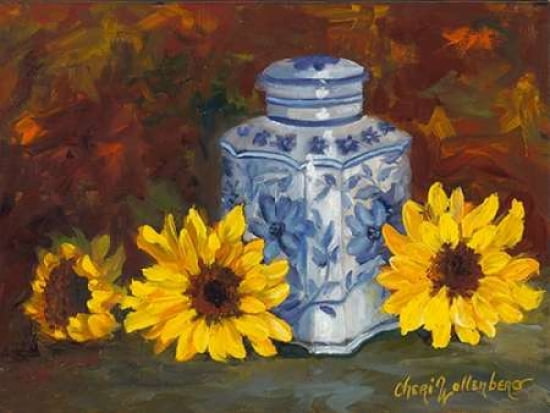 Blue and White Vase Canvas Art - Cheri Wollenberg (18 x 24)