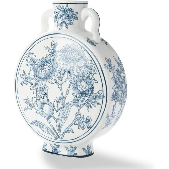Blue and White Vase for Home Decor, Chinoiserie Vase Decor, Ceramic Large Vases, Flowers and Branches