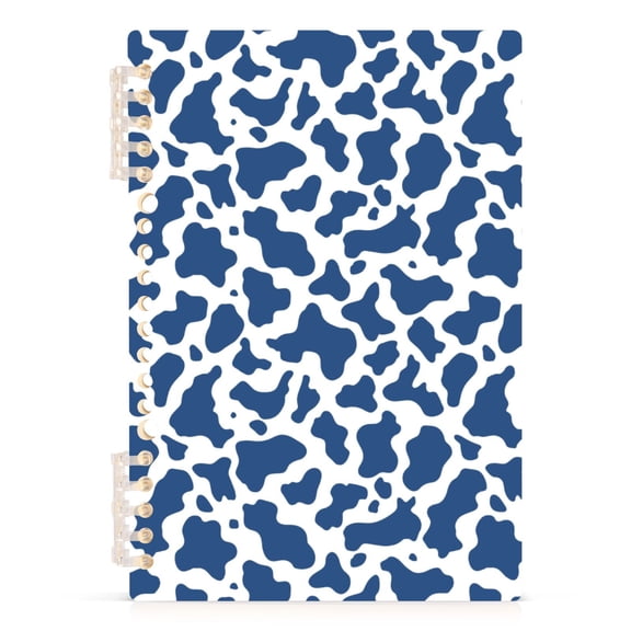 Blue and White Vector Pattern A5 Notebook Refillable 60 Sheets Detachable Ring Binder PP Cover Journal