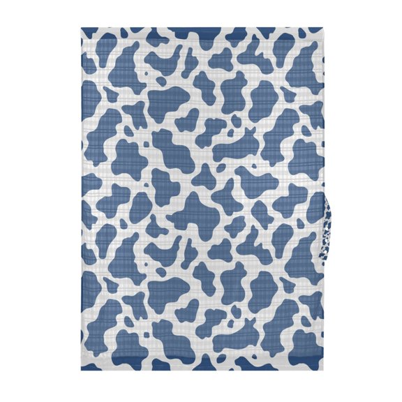 Blue and White Vector Pattern Door Curtain Sheer Privacy Light Filtering Window Panel 1 Panel 25x40 Inch