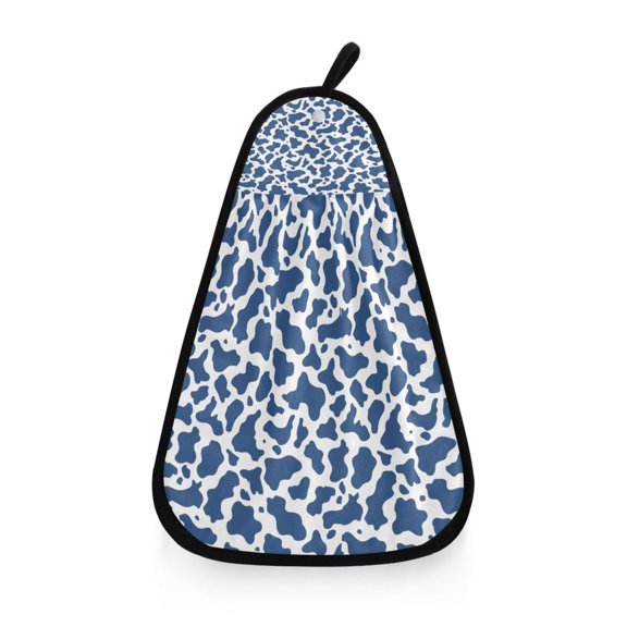 Blue and White Vector Pattern Hand Towel Quick Drying Home Storage Kitchen Towel Hooks Dish Cloths