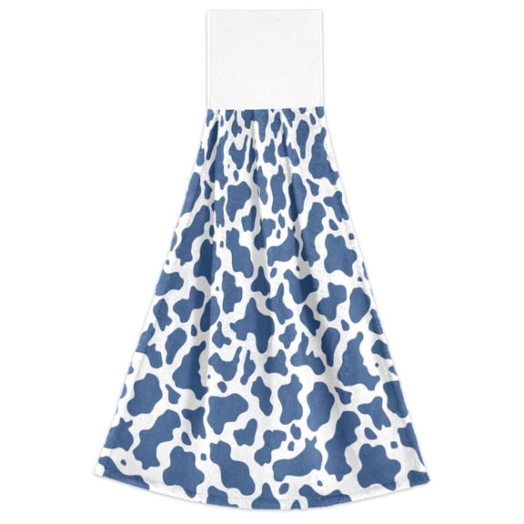 Blue and White Vector Pattern Hand Towels 2 Pack Quick Dry Velvet Soft with Velcro Kitchen Bath 14x18in