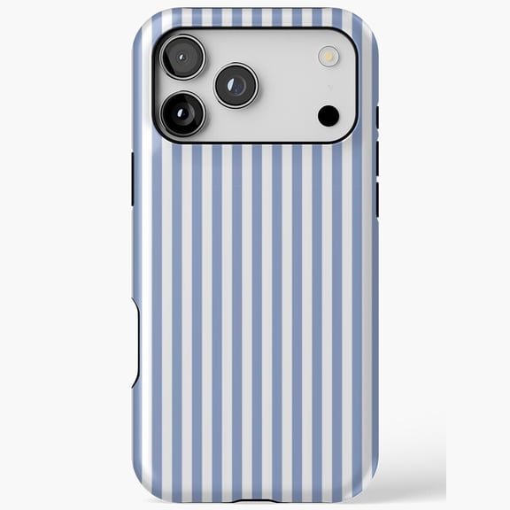 Blue and White Vertical Stripes Nautical Case for iPhone 11 12 13 14 15 16 17 Pro Max