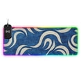 thumbnail image 1 of Blue and White Wave Wireless Charging RGB Gaming Mouse Pad Large Keyboard Mat Rubber Base 13 Light Modes, 1 of 6