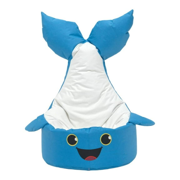 Blue and White Whale Bean Bag Chair