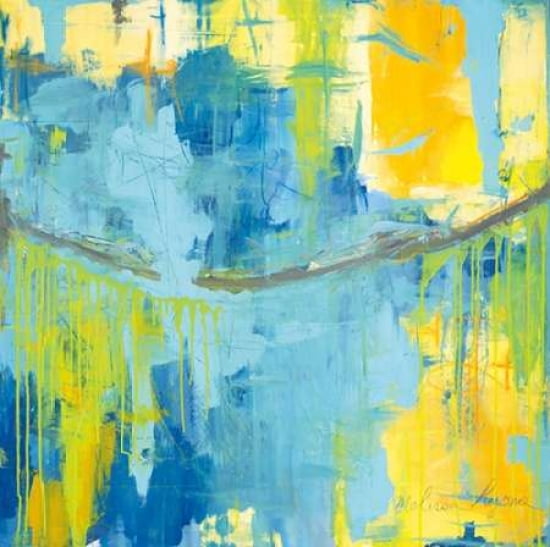 Blue and Yellow Abstract Canvas Art - Melissa Lyons (24 x 24)