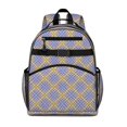 thumbnail image 1 of Blue and Yellow Checkered Pattern Backpack for School, Cute School Bag with Adjustable Shoulder Straps and Padded Back, 15.25"x11.5"x5.25", 1 of 5