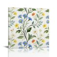 Blue and Yellow Floral Wall Art , Wall Decor for Bathroom, Canvas Print ...