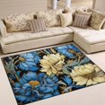 thumbnail image 1 of Blue and Yellow Flowers Area Rugs Soft Non-Slip Floor Mats Large Nursery Carpets Doormat for Living Room Bedroom Hotel Decor 63"x48", 1 of 7