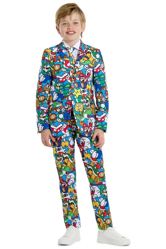 Blue and Yellow Super Mario Boys Teen Suit - Large