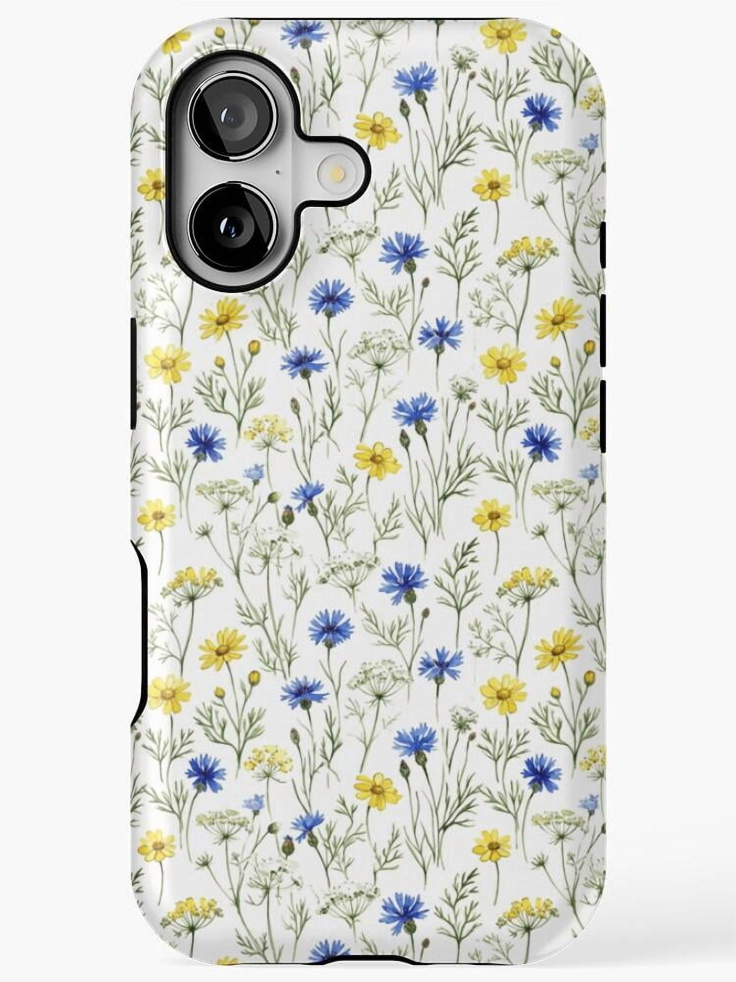Blue and Yellow Wildflower Tough Cell Phone Case for Select Apple ...