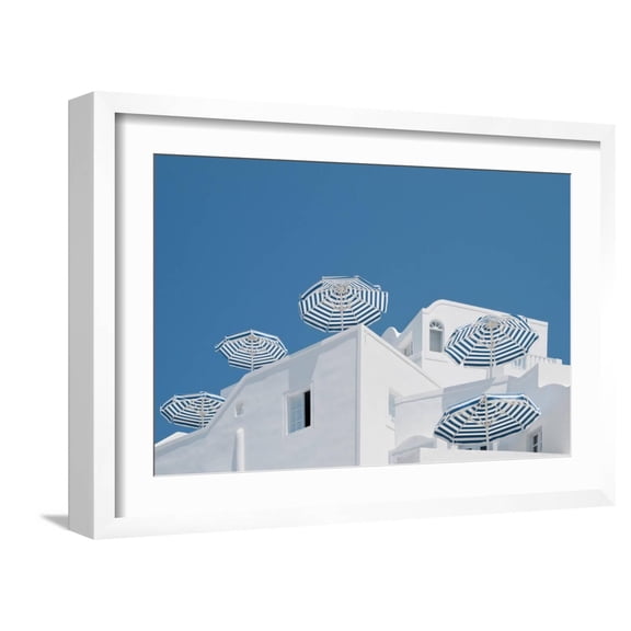 Art.com Blue and white Photographic Print by Linda Wride, White Frame Wall Art, 23" x 17"