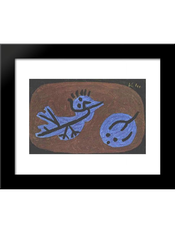 Blue bird pumpkin 20x24 Framed Art Print by Paul Klee