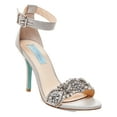 thumbnail image 1 of Blue by Betsey Johnson Womens Gina Satin Dress Sandals Silver 7.5 Medium (B,M), 1 of 3