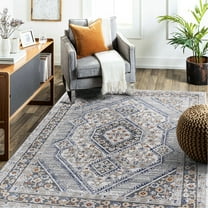 Blue/cream/ 6x9 Area Rug, Non-shedding, Stain , Transforms Bedroom, Living Room, Dining Home Office Blue And Cream Elevates Pet- Spaces,