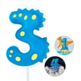 thumbnail image 1 of Blue dinosaur number 3 candle, 3 birthday candle, blue birthday number candle suitable for dinosaur theme, anniversary and birthday celebration number candle cake decoration supplies., 1 of 1