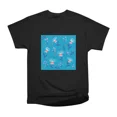 Blue floral pattern T-Shirt Tee Gift For Him Merch For Her Apparel For ...