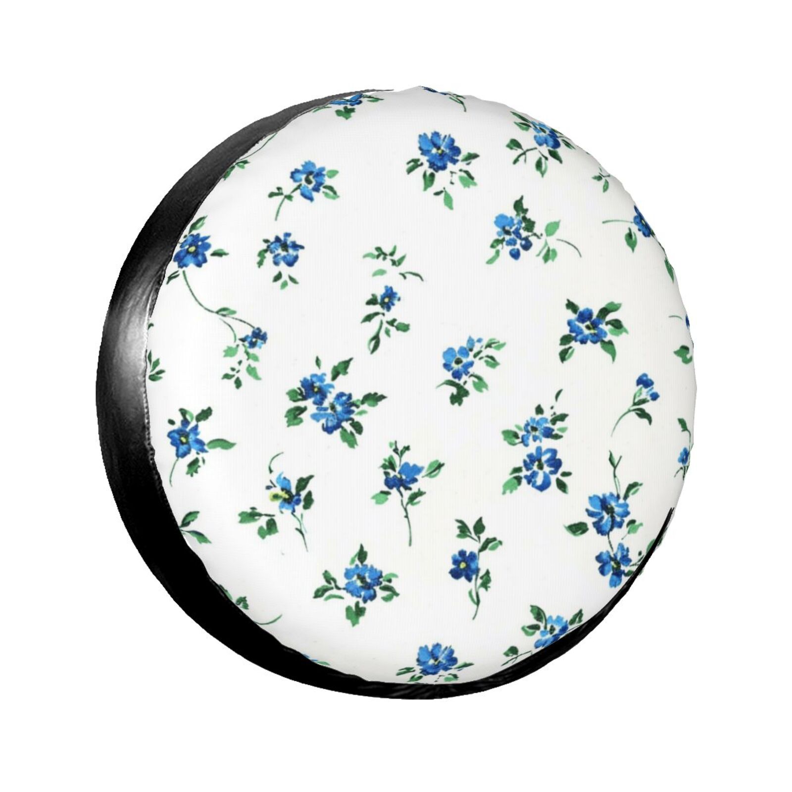 Blue floral pattern The spare tire cover is suitable for trailers, RVs