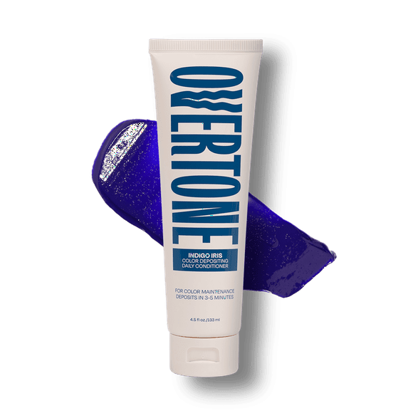 Overtone Temporary Haircolor Daily Color Glaze Conditioner, Indigo Iris, 4.5 oz