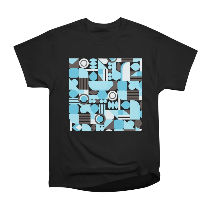 Blue geometric pattern abstract T-Shirt Tee Gift For Him Merch For Her ...