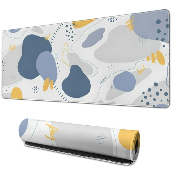 Blue-gray Blospot Camouflage mouse Padswaterproofwashable for Office Home Work GamingmousepadsRubber Base Mousepad with Stitched Edges 31.5x11.8inches