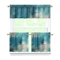 thumbnail image 1 of Blue-green Matte Color Blocks 3-Piece Kitchen Curtains Set Kitchen Curtains Sets with Valance for Windows Rod Pocket Machine Washable Kitchen Decor(54"x18"+2x27.5"x24"), 1 of 6