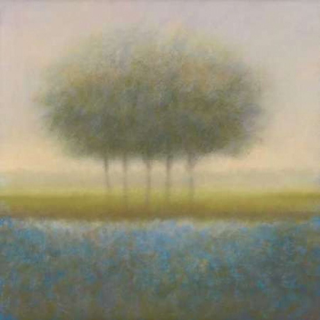 Blue group of trees Canvas Art - Hans Dolieslager (24 x 24)