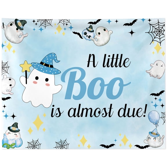 Blue holiday party decoration background cloth - cartoon knot design, suitable for home parties, holiday parties, birthday party decoration supplies