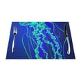 Blue jellyfish mat, heatresistant dining table mat, washable PVC table