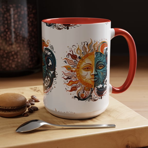 Blue moon mug,  Solar moon Accent Coffee Mug, 11oz
