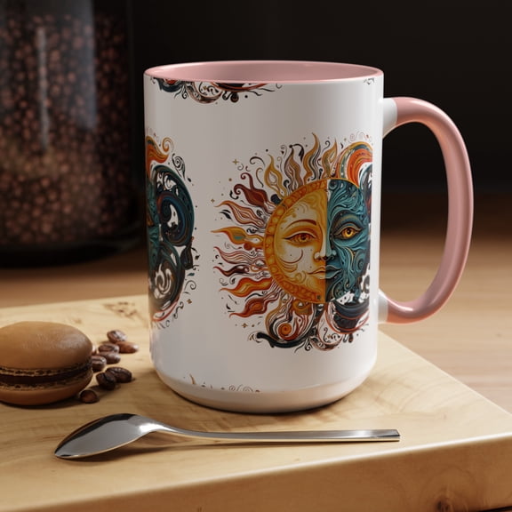 Blue moon mug,  Solar moon Accent Coffee Mug, 11oz