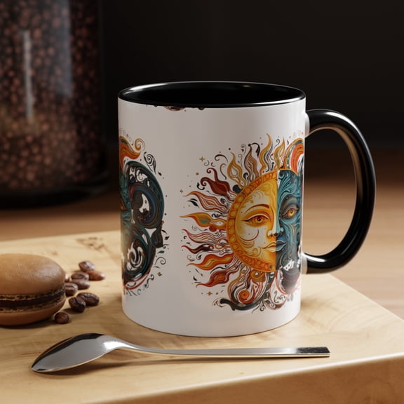 Blue moon mug,  Solar moon Accent Coffee Mug, 11oz