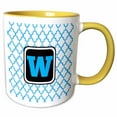 thumbnail image 1 of Blue pattern monogram initial W 15oz Two-Tone Yellow Mug mug-252296-13, 1 of 3