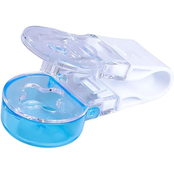 Blue portable pill extractor mobile pill dispenser, pill packaging opening aid tool, for the elderly, disabled, personal pill organizer box