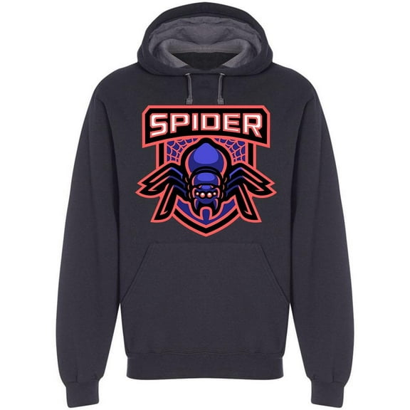 Blue/red "spider" Design Hoodie Men -Image by Shutterstock, Male Medium
