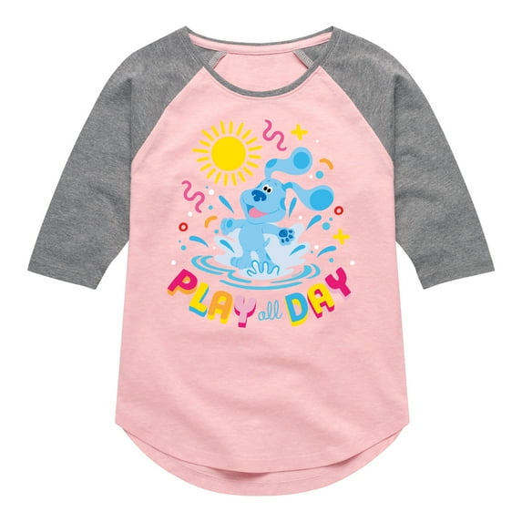 Blue's Clues & You! - Play Day - Summer Fun - Toddler & Youth Girls Raglan Graphic T-Shirt