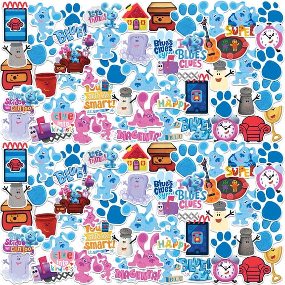 Blues Clues 100ct Vinyl Large Deluxe Stickers Variety Pack Die Cut Cartoon Decals for Laptop, Water Bottle, Scrapbooking, Tablet, Indoor & Outdoor