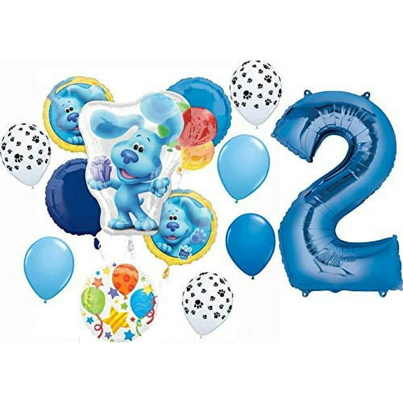 Blue's Clues 2nd Birthday Party Supplies Blue the Dog Balloon Bouquet Decorations