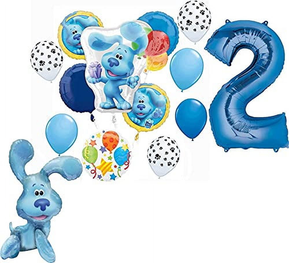 Blue's Clues 2nd Birthday Party Supplies Blue the Dog Table Topper Balloon Bouquet Decorations