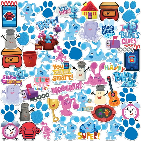 Blue's Clues 50ct Vinyl Large Deluxe Stickers Variety Pack - Laptop, Water Bottle, Scrapbooking, Tablet, Skateboard, Indoor/Outdoor