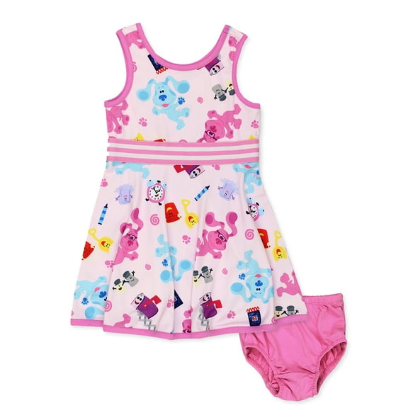 Blue's Clues Baby Toddler Girls Fit and Flare Ultra Soft Dress BCG015DS